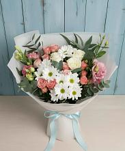 Букет цветов из:  Розы, Лизиантусы и Хризантемы во Владикавказе