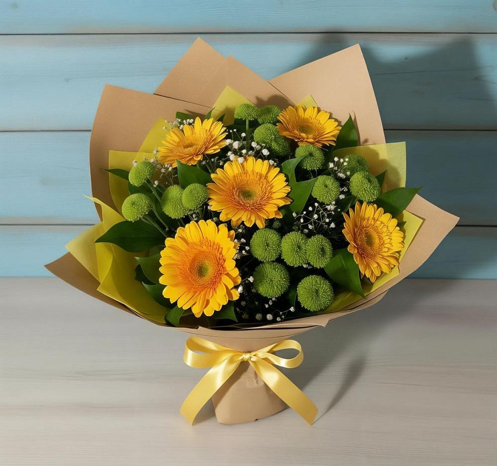 Букет цветов из: Герберы и Хризантемы во Владикавказе