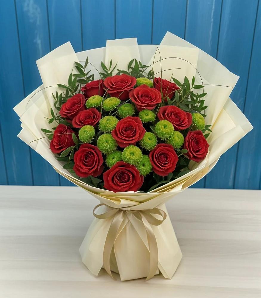 Букет цветов из: Розы и Хризантемы во Владикавказе